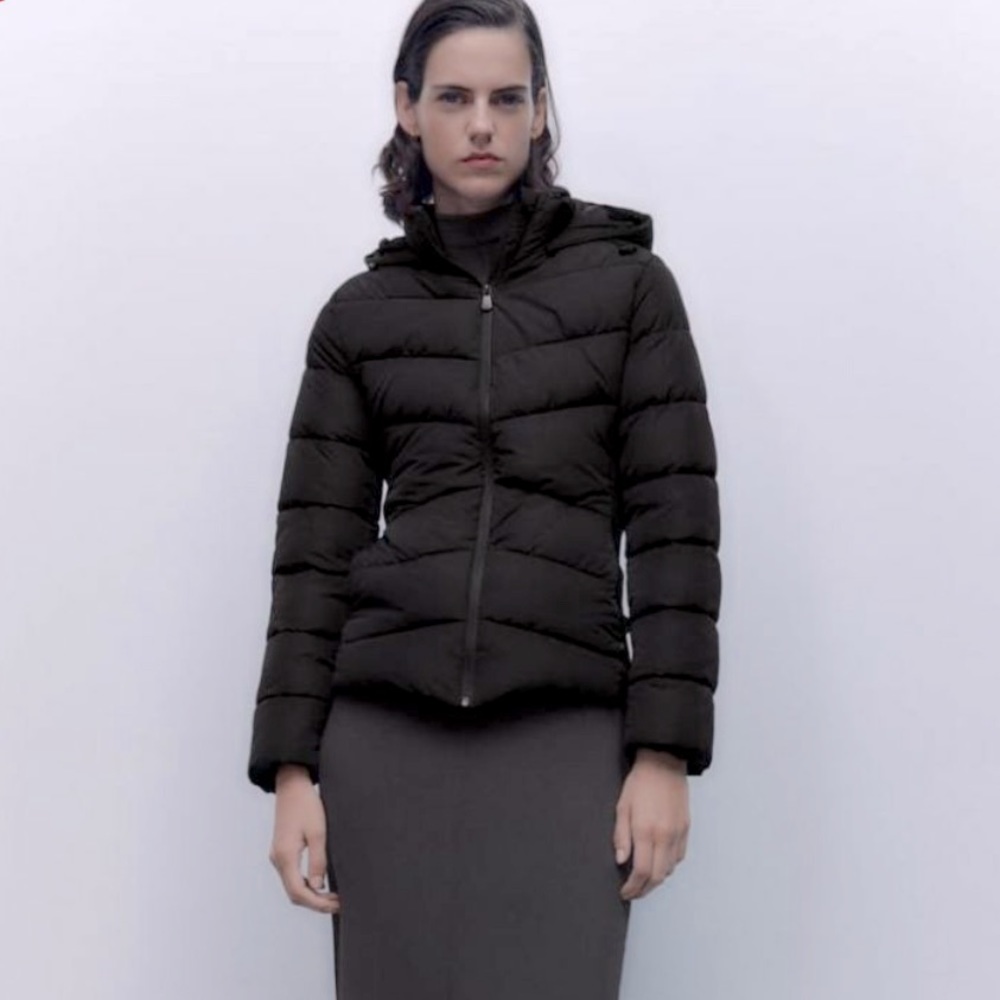 NWT Zara Hooded Quilted Jacket